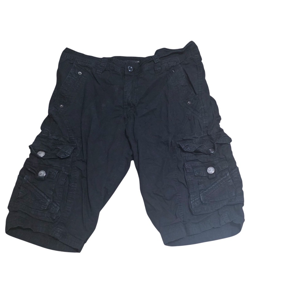 Xray Jeans Mens Black Multi Pocket Cargo Shorts Size 32 Utility Gorpcore Regular